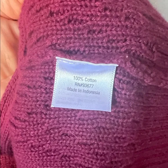 St. John's Bay Burgundy Knit cardigan - Picture 9 of 9